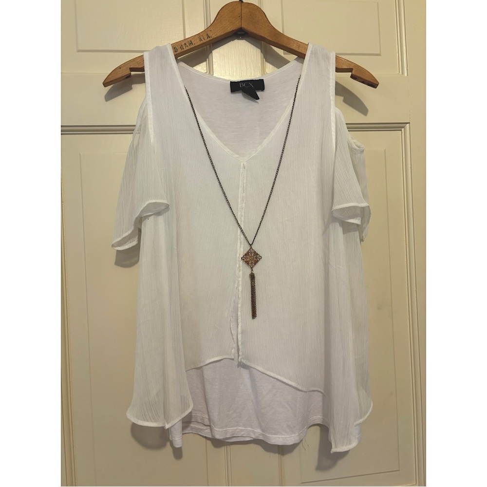 Women’s cold shoulder blouse top necklace short sleeve shirt party travel casual